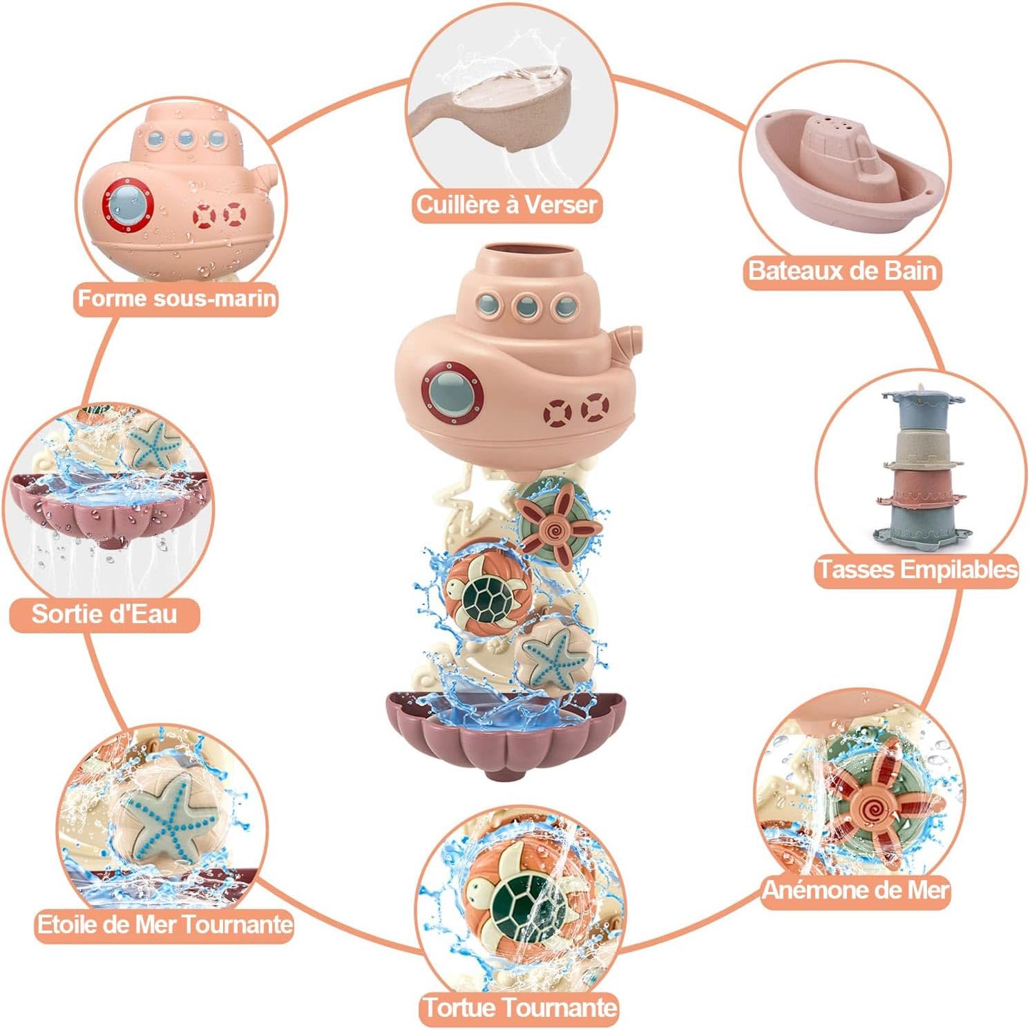 Jouet de bain bébé - Ensemble Sous - marin™ - Mon Univers Éveil Bébé