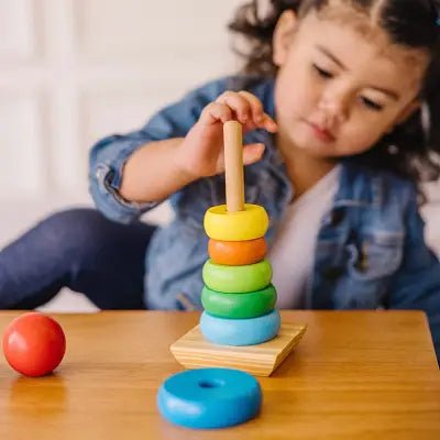 Jouet en Bois - WoodenToys™ - Tour arc - en - ciel - Mon Univers Éveil Bébé