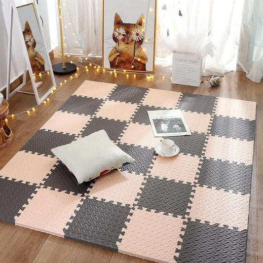 Tapis de jeu bébé - Beige et brun 16 pièces - Mon Univers Éveil Bébé