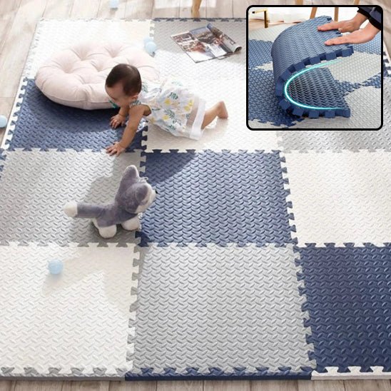 Tapis de jeu bébé - Gris et jaune 16 pièces - Mon Univers Éveil Bébé