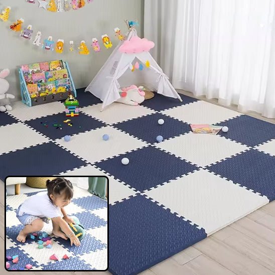 Tapis de jeu bébé - Gris et jaune 16 pièces - Mon Univers Éveil Bébé