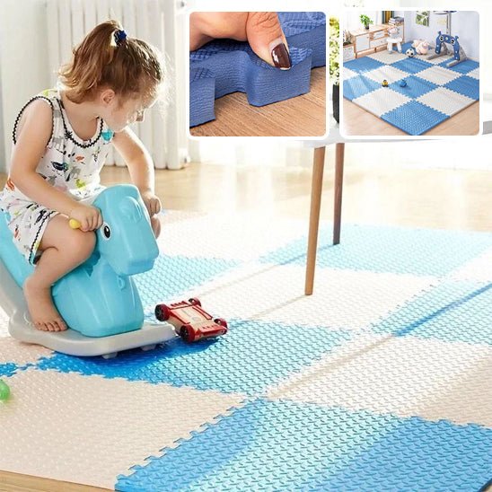 Tapis de jeu bébé - Gris et jaune 16 pièces - Mon Univers Éveil Bébé